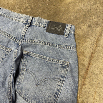 1990S LEVI'S SILVERTAB BAGGY LIGHT WASH FADED DENIM SKATER JEANS