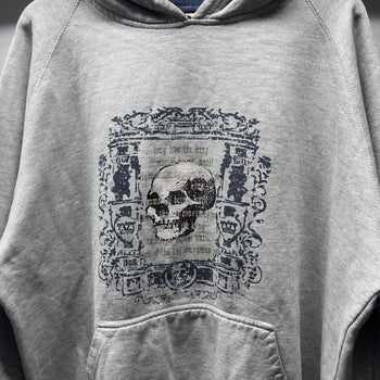 2000s Thrashed Faded Distressed Skull Hoodie