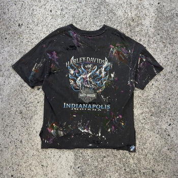 1990s Harley Davidson Thrashed Paint Splattered Tee