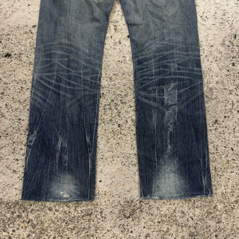 2000s Levi's 501 Thrashed Faded Distressed Jeans