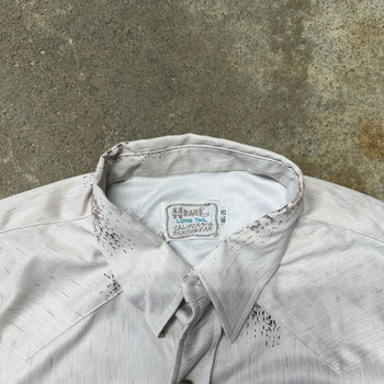 1970s HBARC GABARDINE SILKY WESTERN PEARL SNAP SHIRT