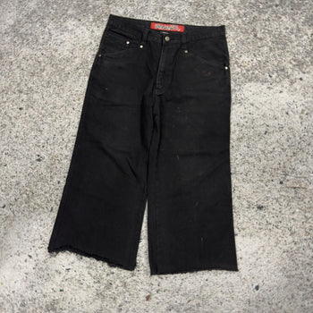 Pantalones cortos largos negros estilo skater Bonanza Y2K de los años 90