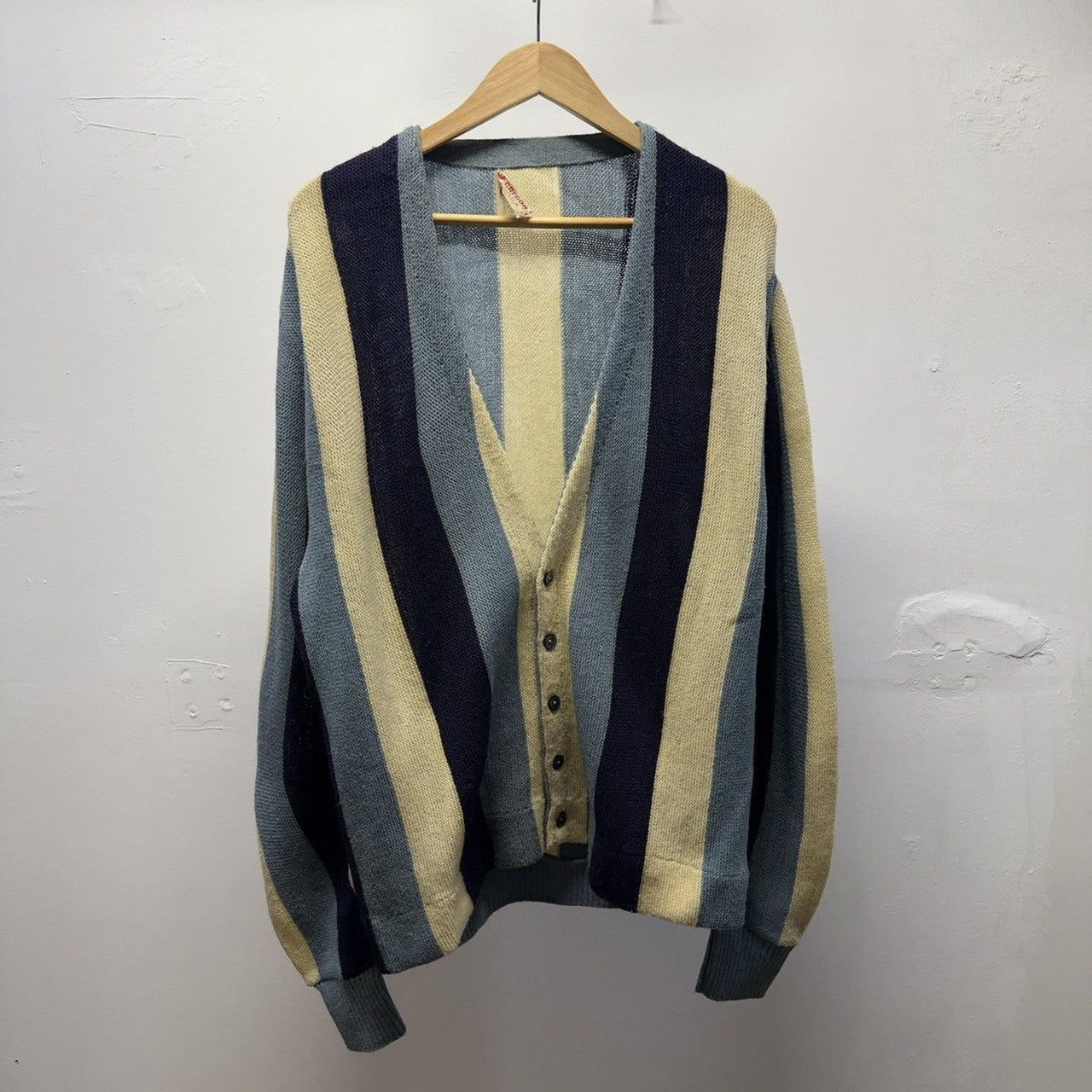 Vintage 1960s McGregor Striped Acrylic Cardigan Sweater