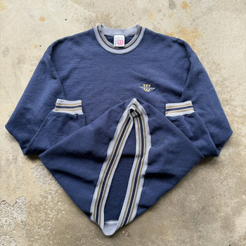 1990s WILSON ATHELTICS FADED BLUE LOGO CREWNECK