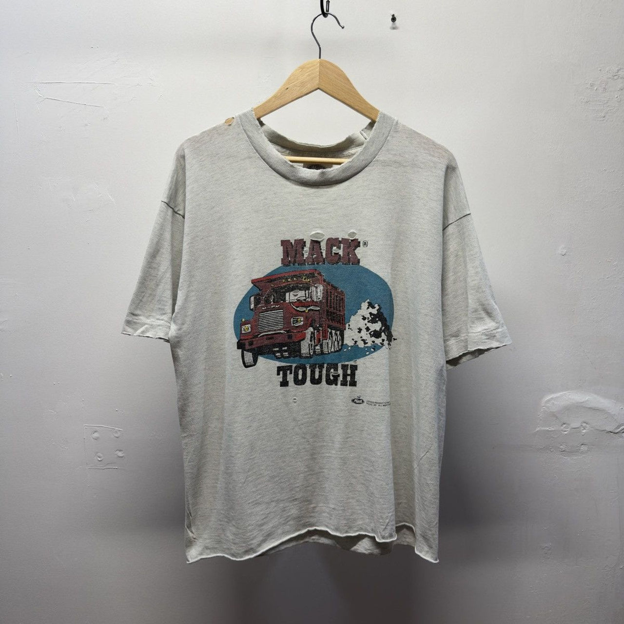 Vintage 1990s Mack Tough Faded Distressed Tee