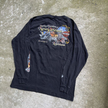 2000s Harley Davidson Blue Flame Longsleeve Tee