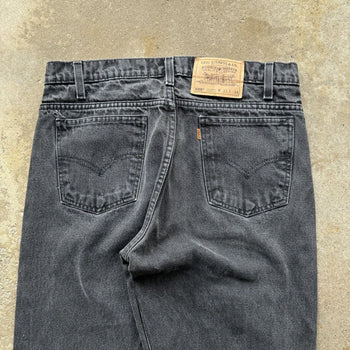 1990s LEVI'S 505 ORANGE TAB FADED BLACK STRAIGHT DENIM JEANS