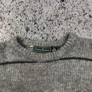 1980s LIGHT GREY WOOL KNIT SWEATER