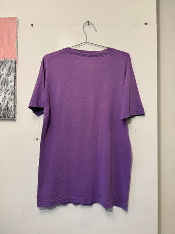 1980S THRASHED BLANK PURPLE POCKET TEE