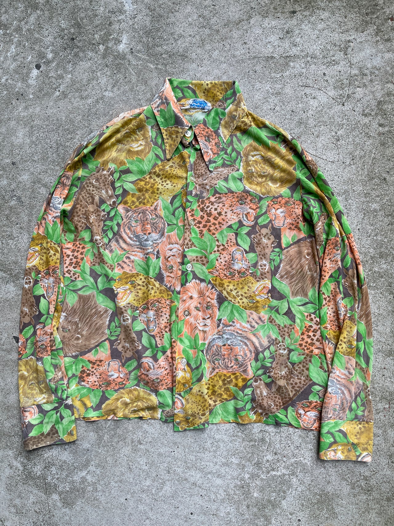 1970s ANIMAL PRINT NOVELTY BUTTON SHIRT