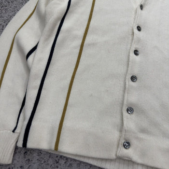 1960s Lloyd Striped Acrylic Raglan Cardigan Sweater