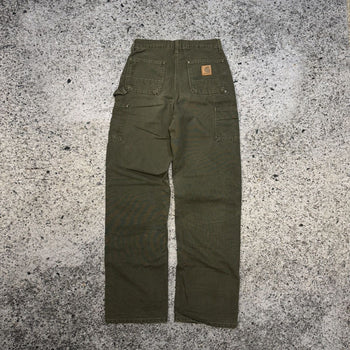 2000s CARHARTT FADED DOUBLE KNEE B136 MOSS MADE IN USA PANTS