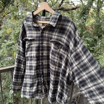 2000s Faded Thermal Plaid Flannel Jacket