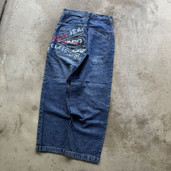 1990S/2000S Y2K PACO JEANS BAGGY ZIPPER DENIM SKATER JEANS