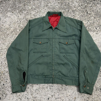 1980s Faded Thrashed Dickies Zip Up Work Jacket