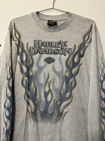 1990s HARLEY DAVIDSON FLAME LOGO LONGSLEEVE TEE