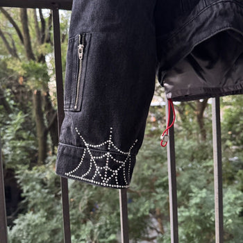 Sp5der Worldwide Rhinestone Denim Jacket