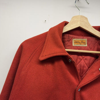 Vintage 1950s Distressed Red Wool Varsity Jacket