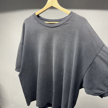 1990s Thrashed Faded Distressed Blank Black Tee