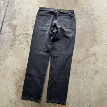 1990s LEVI'S 501 FADED BLACK DENIM JEANS MADE IN USA