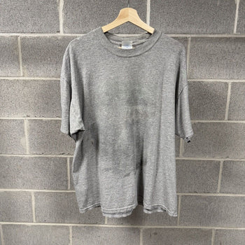 2000s Thrashed Faded Print Paper Thin Distressed Grey Tee