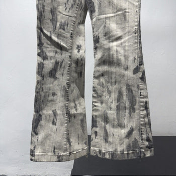 2000s Y2K Women's Blue Asphalt Washed Filthy Flare Jeans Grunge