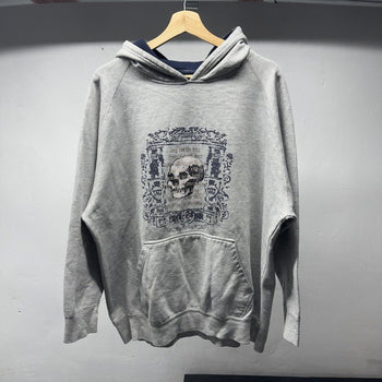2000s Thrashed Faded Distressed Skull Hoodie