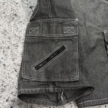 Shorts vaqueros skater cargo de pierna ancha y holgados, estilo Y2K, de los años 90