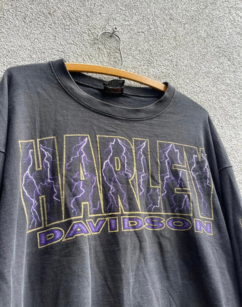 1990s HARLEY DAVIDSON LIGHTNING LOGO LONGSLEEVE TEE