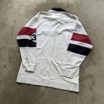 1990S/2000S Y2K TOMMY HILFIGER STRIPED LOGO RUGBY SHIRT