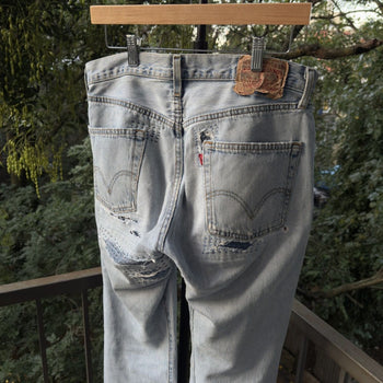 2000s Levi's 501xx Thrashed Faded Repaired Jeans