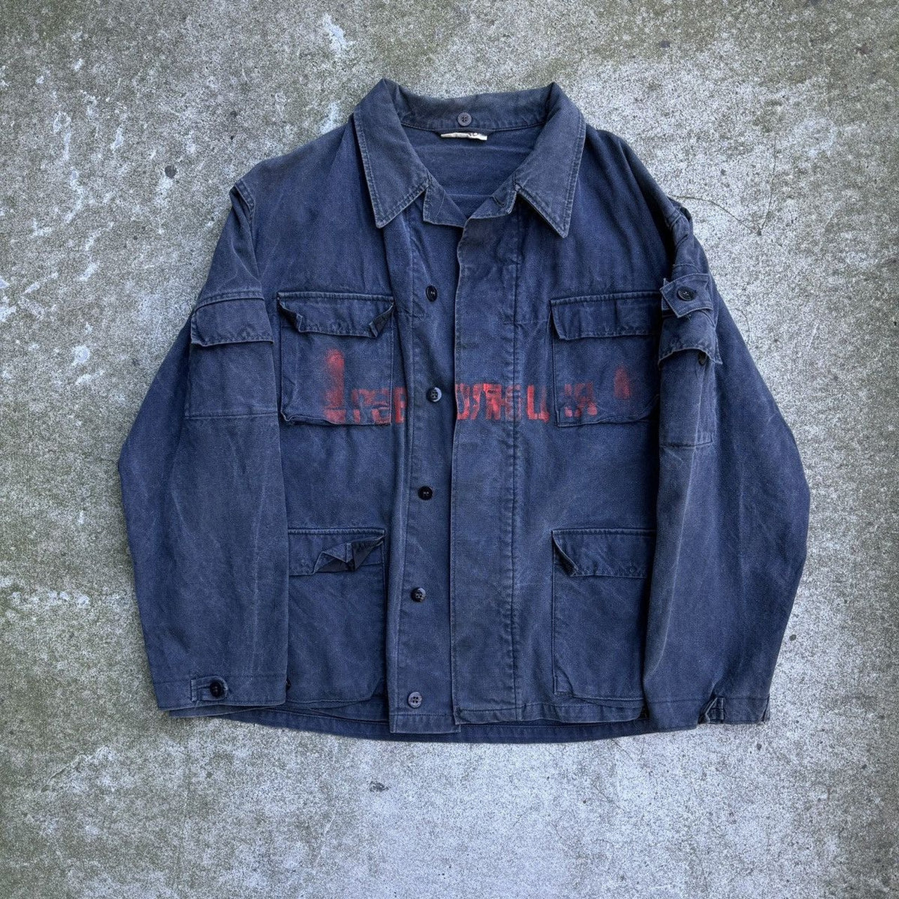 1980S FADED STENCIL CARGO WORK JACKET