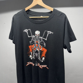1990s Faded Death Rider Skull Biker Tee