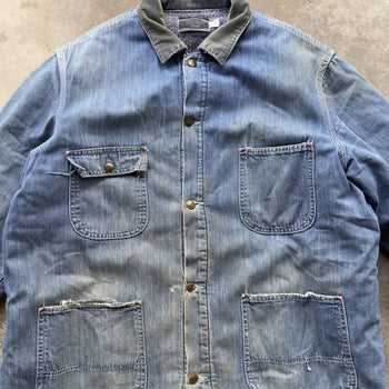 1970s THRASHED SEARS WORK ‘N LEISURE THRASHED DENIM CHORE COAT