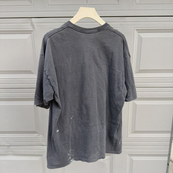 1990s Faded Black Thrashed Stained Painted Pocket Tee