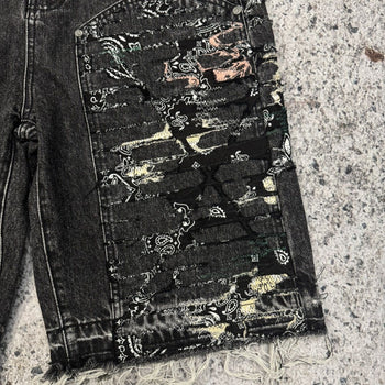 Pantalones cortos vaqueros con doble rodilla y diseño de dados Baby Face Originals