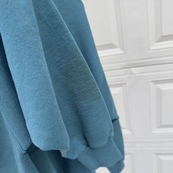 2000s Teal Sun Faded Thrashed Distressed Hoodie