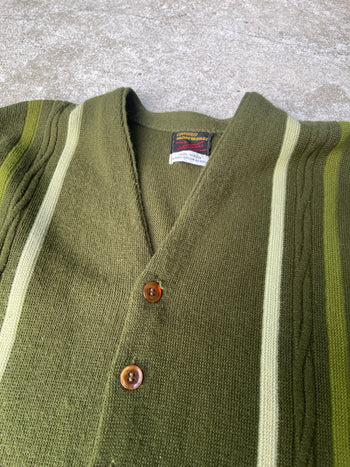 1960S 1970S STRIPED ARCYLIC CARDIGAN SWEATER