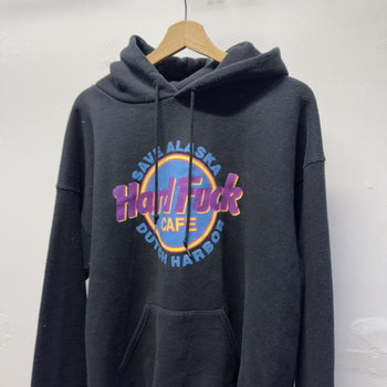 Vintage 1990s 2000s Hard Fuck Cafe Faded Hoodie