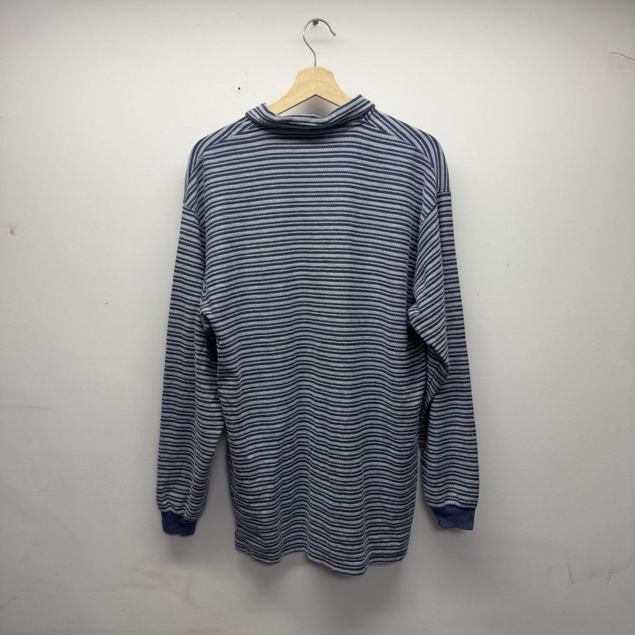 Vintage 2000s Faded Glory Striped Faded Distressed Zip Shirt
