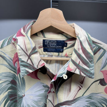 1990s Polo Ralph Lauren Loop Collar Aloha Floral Shirt - Made in USA
