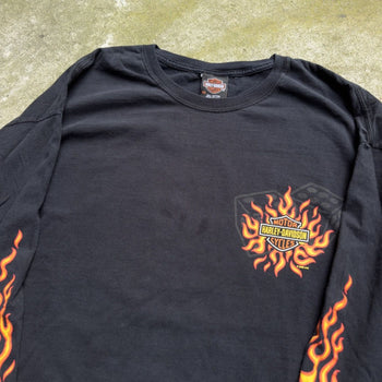 2000S HARLEY DAVIDSON DICE FLAMES LONGSLEEVE TEE