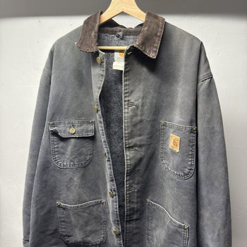 1990s Carhartt C02PTL Chore Coat Jacket Faded Distressed