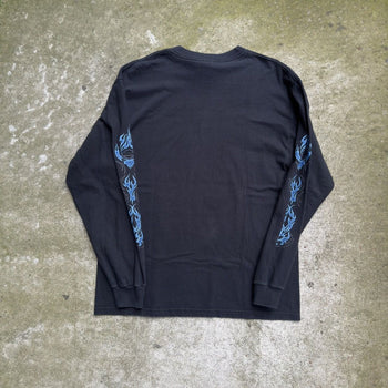 2000S HARLEY DAVIDSON BLUE SKULL FLAME LONGSLEEVE TEE