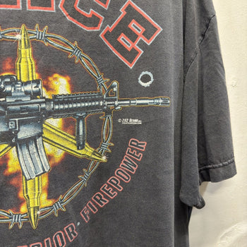 1990s Assault Rifle Gun Peace Faded Tee