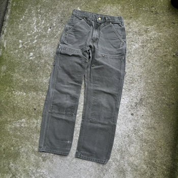 2000s CARHARTT THRASHED FADED GREEN DOUBLE KNEE PANTS