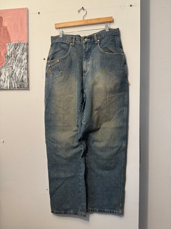 2000s Y2K FADED BAGGY WIDE LEG VIBES SKATER JEANS