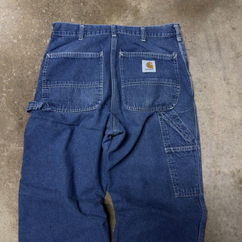 1990s CARHARTT FADED LINED DENIM CARPENTER JEANS