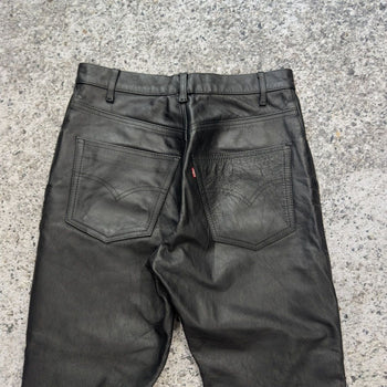 2000s Levi's Lot 53 Roswell Collection Bovine Black Cow Leather Pants