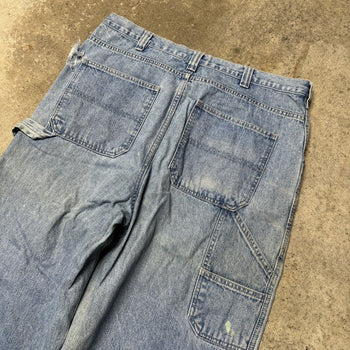 2000S FADED THRASHED BAGGY WIDE LEG DENIM WORK JEANS